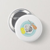 Badge Rond 5 Cm Oyster Shucking (Devant & derrière)