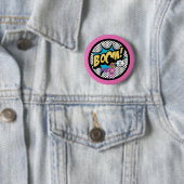 Badge Rond 5 Cm P.J. Boutons d'anniversaire (En situation)