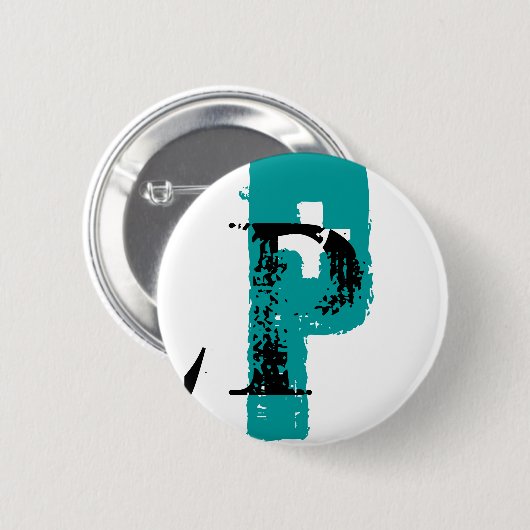 Badge Rond 5 Cm P monogramme (Devant & derrière)