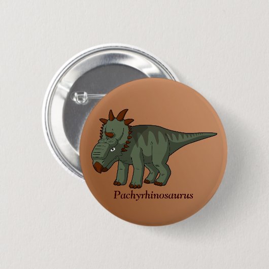 Badge Rond 5 Cm Pachyrhinosaurus (Devant & derrière)