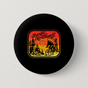 Badge Rond 5 Cm Pacific Northwest Bigfoot Vélo de Montagne Sasquat