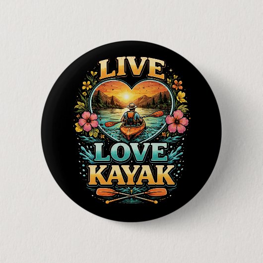 Badge Rond 5 Cm Paddle Into the Sunset (Devant)