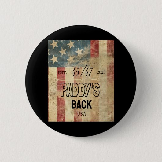 Badge Rond 5 Cm Paddy's Back Funny Trump2 (Devant)
