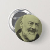 Badge Rond 5 Cm Padre Pio de Pietrelcina (Devant & derrière)