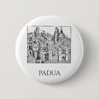 Badge Rond 5 Cm Padua Médiéval Minimaliste Ciel en Ligne Art
