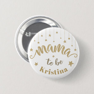 Badge Rond 5 Cm Pailleté d'or petite étoile scintillante Baby Show