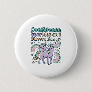 Badge Rond 5 Cm Paillettes de Confiance de Licorne et Conception d