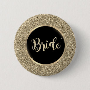 Badge Rond 5 Cm Paillettes dorées chic élégantes