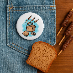 Badge Rond 5 Cm Pain de campagne complet rustique Nourriture fermi