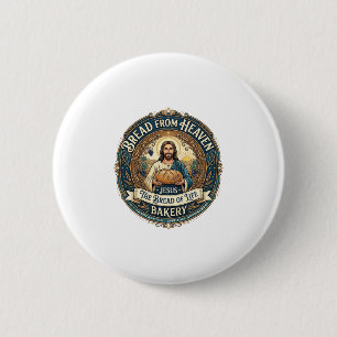 Badge Rond 5 Cm Pain De Ciel Jésus Pain De Vie Boulangerie Chrétie