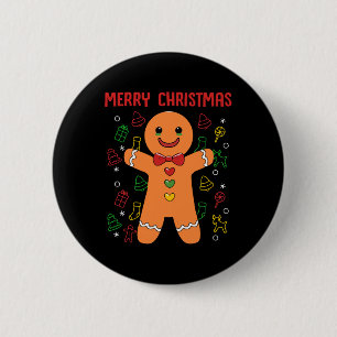 Badge Rond 5 Cm Pain D'Engrenage Joyeux Noël Pour Les Femmes