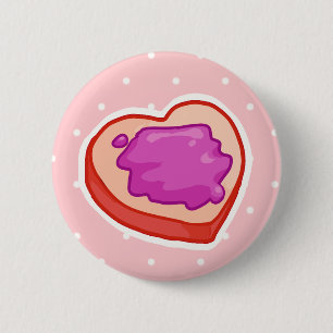 Badge Rond 5 Cm Pain grillé I <3