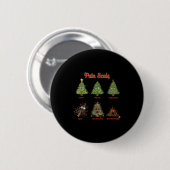 Badge Rond 5 Cm Pain Scale Snowman Nurse Christmas Tree Snow Pajam (Devant & derrière)