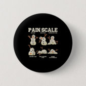 Badge Rond 5 Cm Pain Scale Snowman Nurse Christmas Xmas Snow Pajam (Devant)