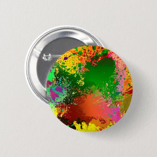 Badge Rond 5 Cm Paint Splatter (Devant & derrière)