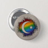 Badge Rond 5 Cm Paint Splatz LGBTQ Rainbow Star et croissant (Devant & derrière)