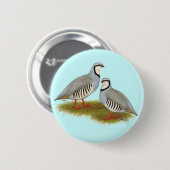 Badge Rond 5 Cm Paire de perdrix de Chukar (Devant & derrière)