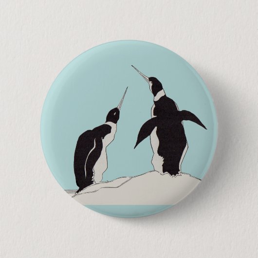 Badge Rond 5 Cm paire de pingouins (Devant)