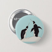Badge Rond 5 Cm paire de pingouins (Devant & derrière)