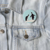 Badge Rond 5 Cm paire de pingouins (En situation)