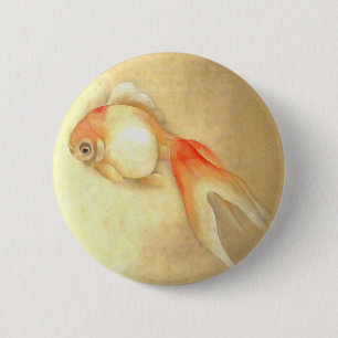 Badge Rond 5 Cm Paisible poisson rouge japonais