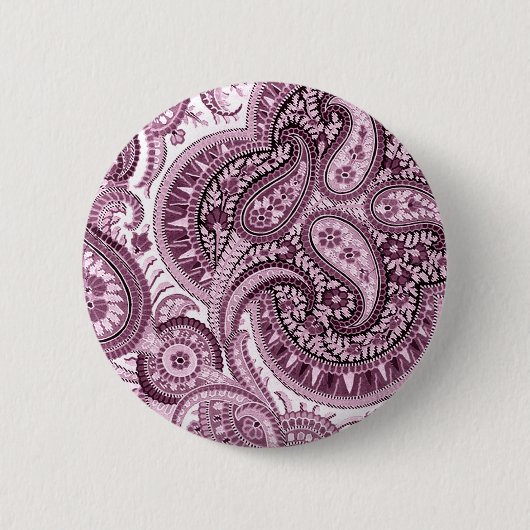 Badge Rond 5 Cm Paisley rose (Devant)
