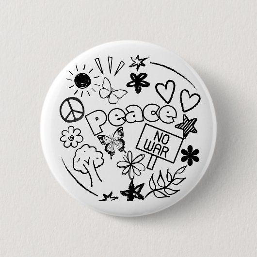 Badge Rond 5 Cm Paix (Devant)
