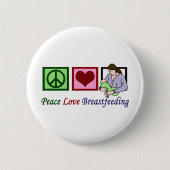 Badge Rond 5 Cm Paix Amour Allaitement (Devant)