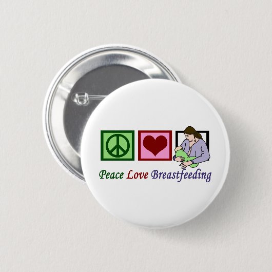 Badge Rond 5 Cm Paix Amour Allaitement (Devant & derrière)