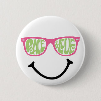 Badge Rond 5 Cm Paix & Amour & Bonheur