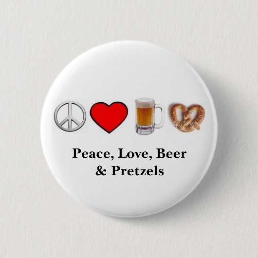 Badge Rond 5 Cm Paix, amour… Bouton (Devant)