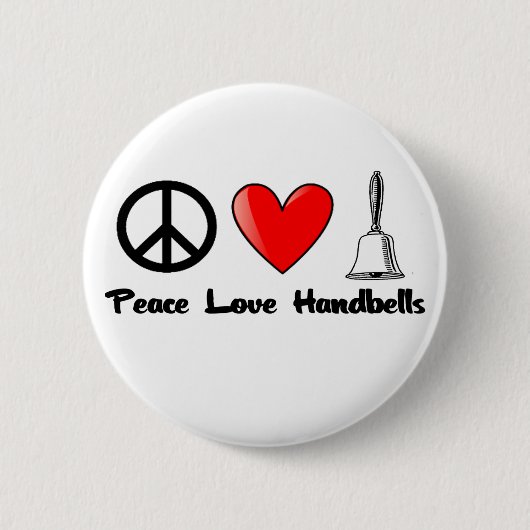 Badge Rond 5 Cm Paix, amour, clochettes (Devant)