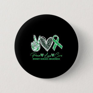 Badge Rond 5 Cm Paix Amour Cure Maladie du rein Cadeaux de sensibi
