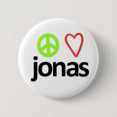 Badge Rond 5 Cm Paix, amour, Jonas (Devant)