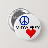 Badge Rond 5 Cm Paix, amour, obstétrique 2 (Devant & derrière)
