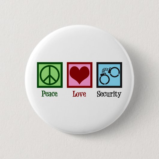 Badge Rond 5 Cm Paix Amour Sécurité (Devant)