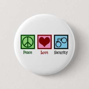 Badge Rond 5 Cm Paix Amour Sécurité