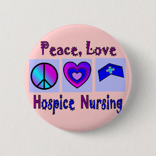 Badge Rond 5 Cm Paix, amour, soins hospitaliers