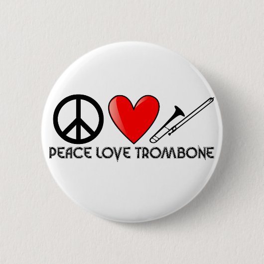 Badge Rond 5 Cm Paix, amour, trombone (Devant)