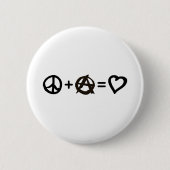Badge Rond 5 Cm Paix + Anarchie = amour (Devant)