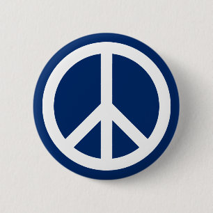 Badge Rond 5 Cm Paix Bleu & Blanc