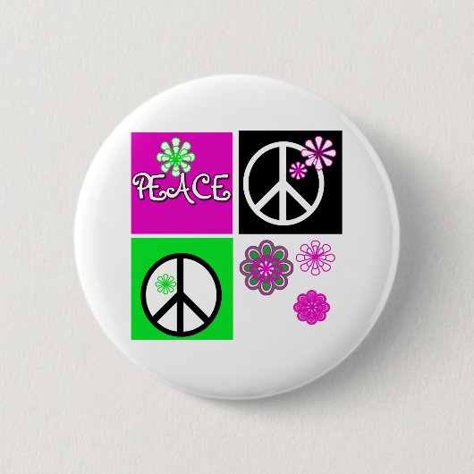 Badge Rond 5 Cm Paix chaude de couleurs (Devant)