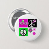 Badge Rond 5 Cm Paix chaude de couleurs (Devant & derrière)