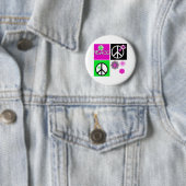Badge Rond 5 Cm Paix chaude de couleurs (En situation)