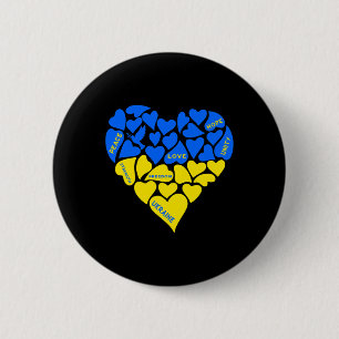 Badge Rond 5 Cm Paix Colomb Bleu Ukraine Espoir Amour Ucr