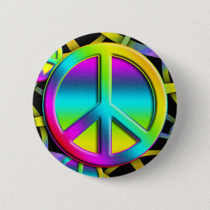 Badge Rond 5 Cm PAIX colorée