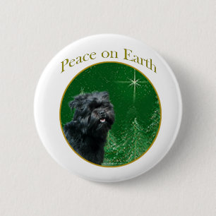 Badge Rond 5 Cm Paix d'Affenpinscher