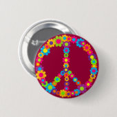 Badge Rond 5 Cm Paix de l'énergie des fleurs (Devant & derrière)