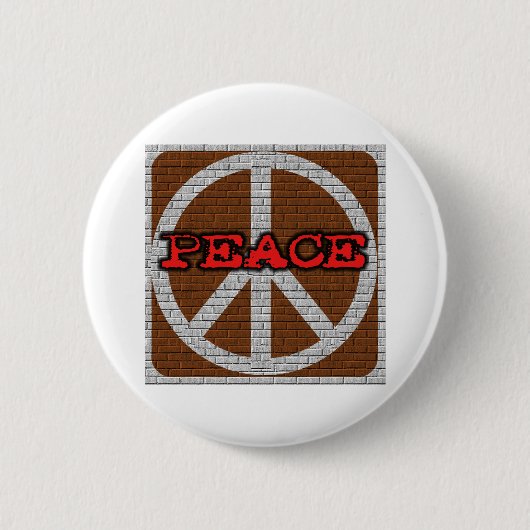 Badge Rond 5 Cm Paix de mur de briques (Devant)