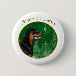 Badge Rond 5 Cm Paix de rottweiler